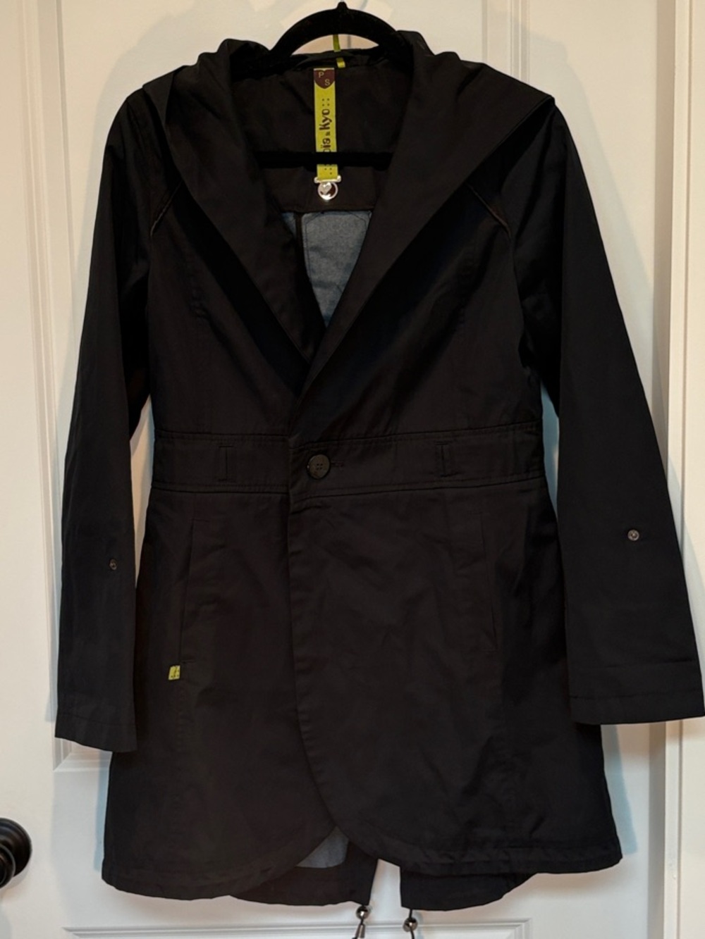 Soia & Kyo Black Hooded Single-Button Trench